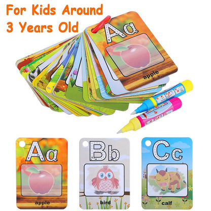 Alphabet Water Coloring Cards with 2 Magic Water Pens