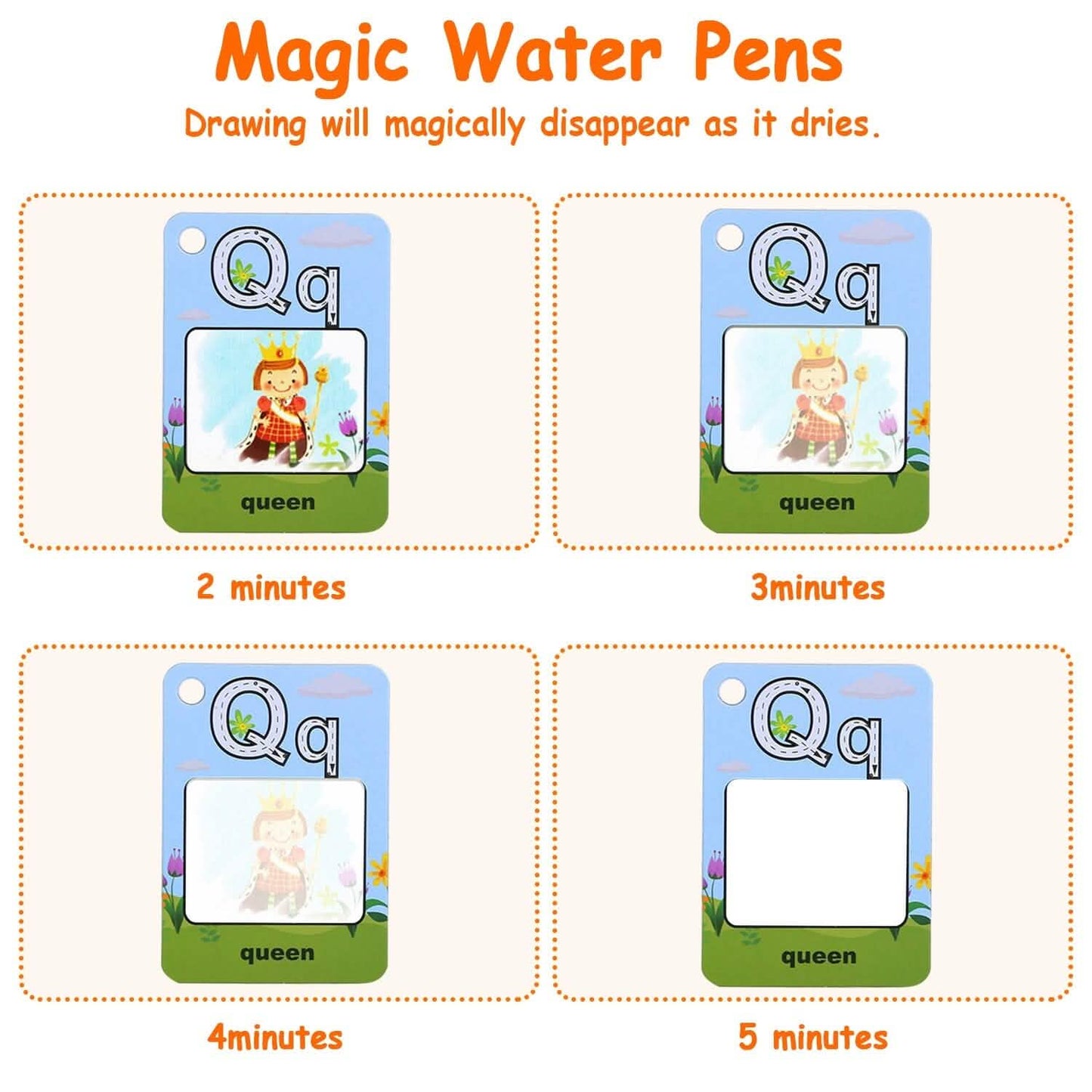 Alphabet Water Coloring Cards with 2 Magic Water Pens
