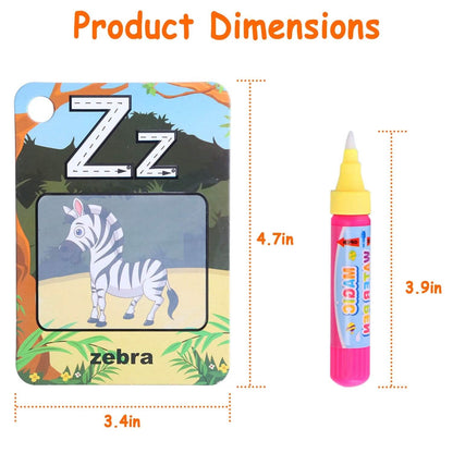 Alphabet Water Coloring Cards with 2 Magic Water Pens