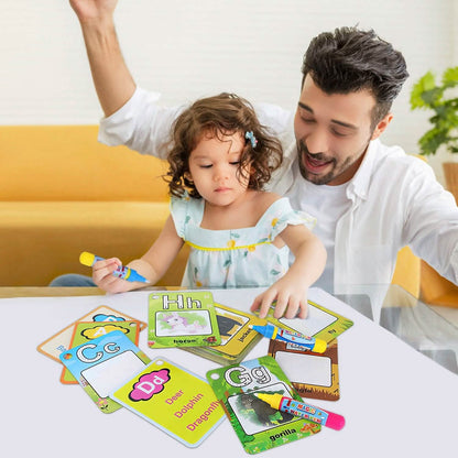 Alphabet Water Coloring Cards with 2 Magic Water Pens