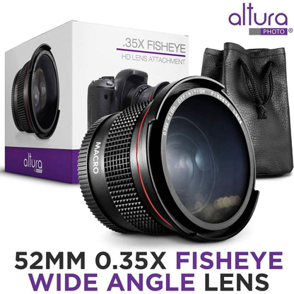 Altura Photo 52MM 0.35x HD Fisheye Nikon Wide Angle Lens (w/Macro Portion)  (Refurbished)