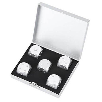 Aluminum Alloy Table Game Poker Games Dices Set with Storage Box