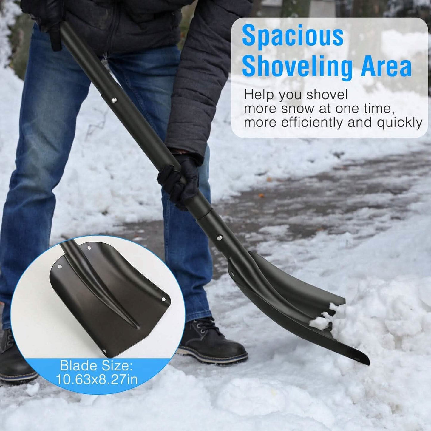 Aluminum Snow Shovel Portable Lightweight Camping Garden Beach Shovel