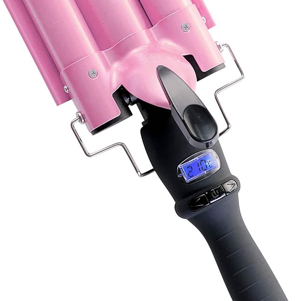 Alure Three Barrel Curling Iron Wand with LCD Temperature Display