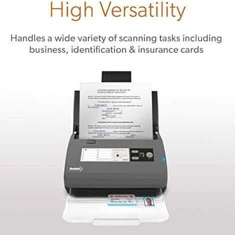 Ambir ImageScan Pro 820ix 20ppm High-Speed ADF Scanner for Windows PC and Mac