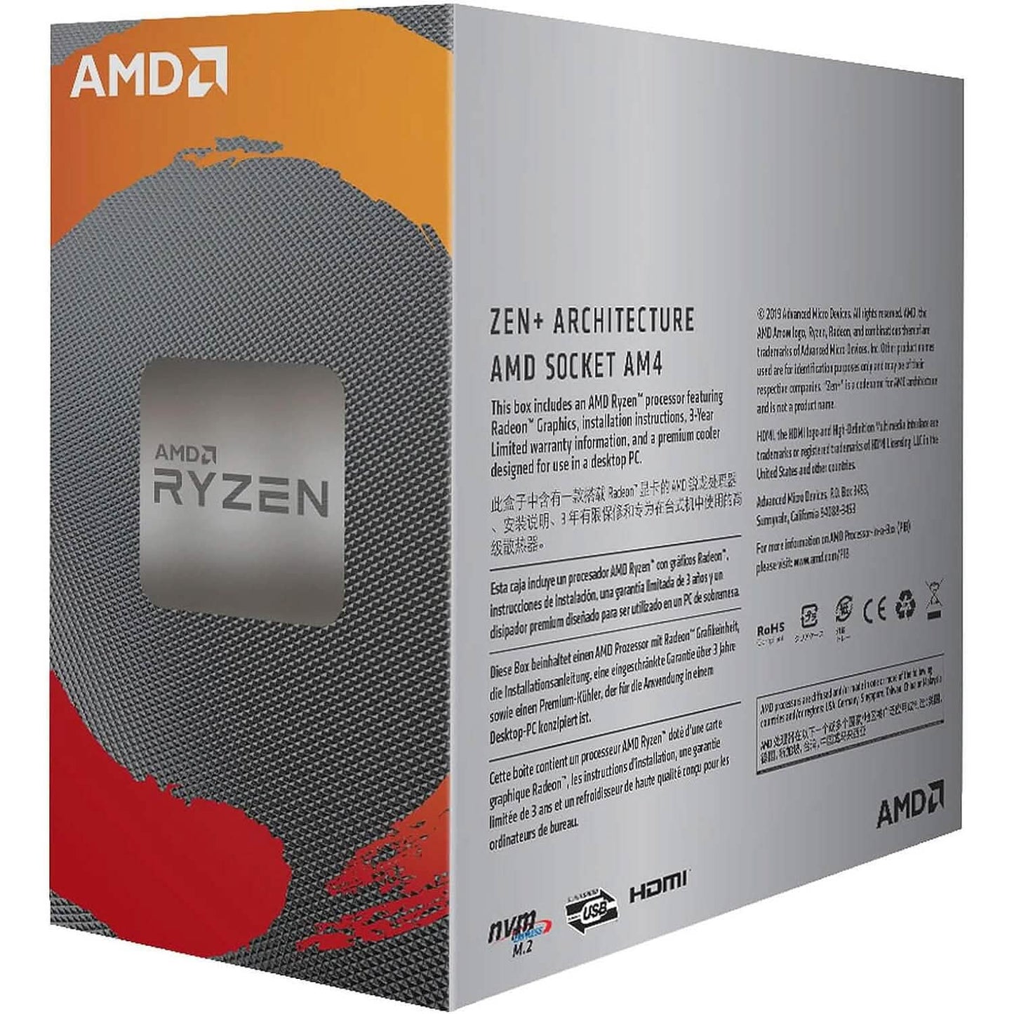 AMD Ryzen 3 3200G 4-Core Unlocked Desktop Processor with Radeon Graphics  (Refurbished)