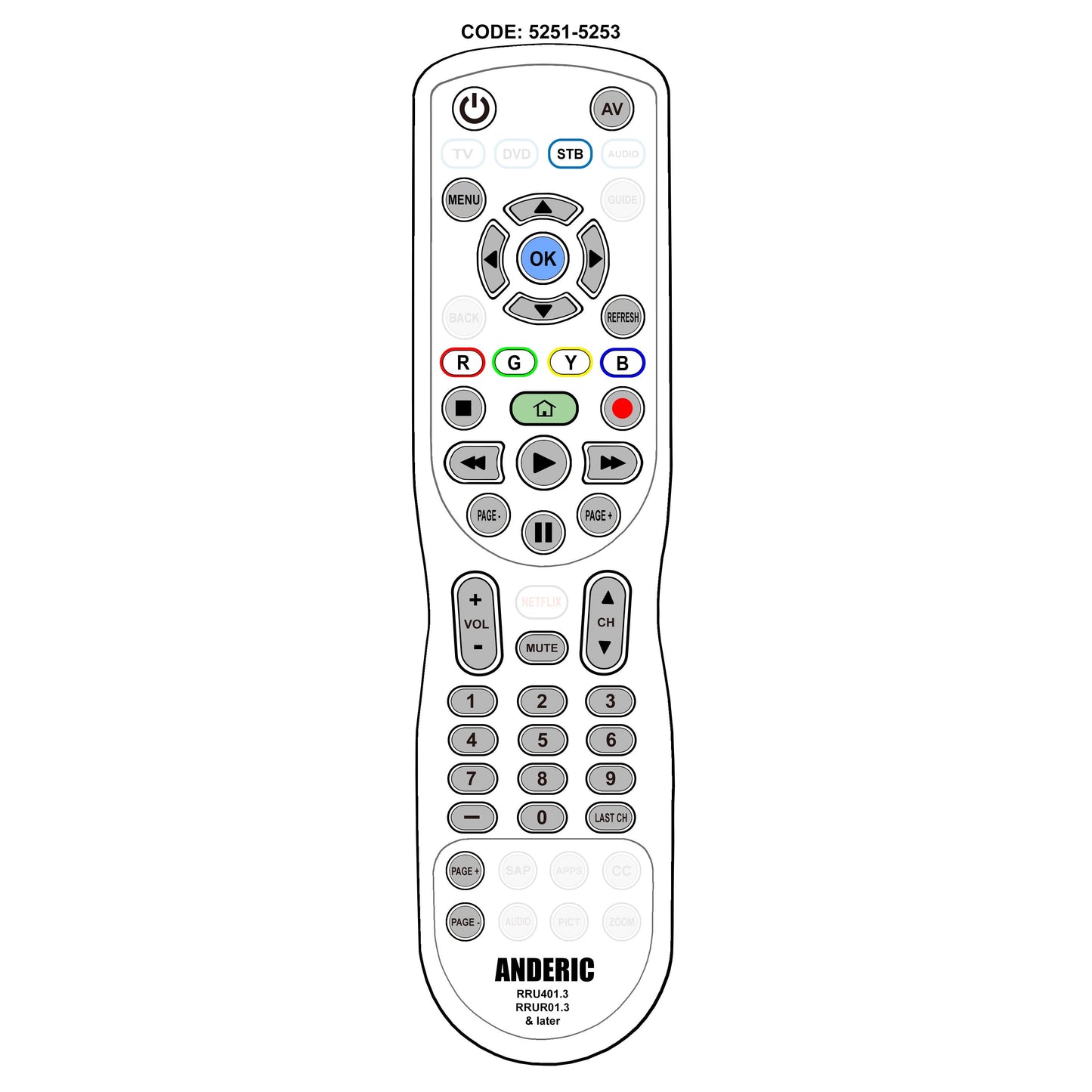Amino BW0981000 Cable Remote Control