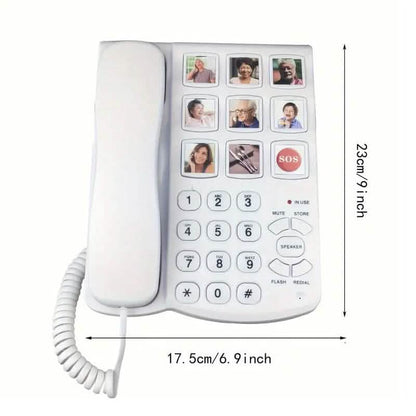 Amplified One Button Touch Big Button Corded Telephone with Speaker
