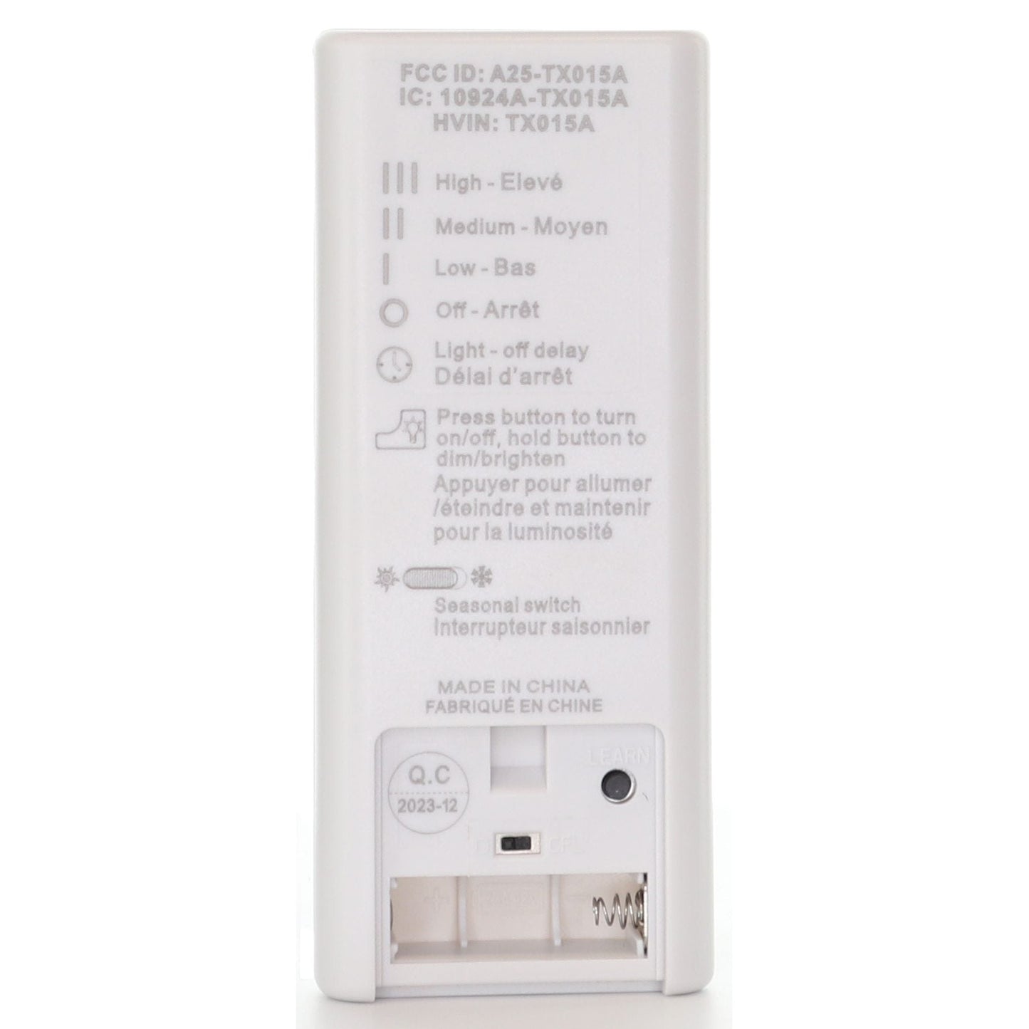 Anderic RRTX015 Replacement Ceiling Fan Remote Control for Harbor Breeze A25-TX015A