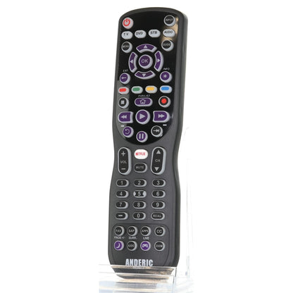 Anderic RRUR01.8 4-Device Universal Remote Control for Roku Streaming Players & Roku TV's with Backlighting, Learning, and Macro