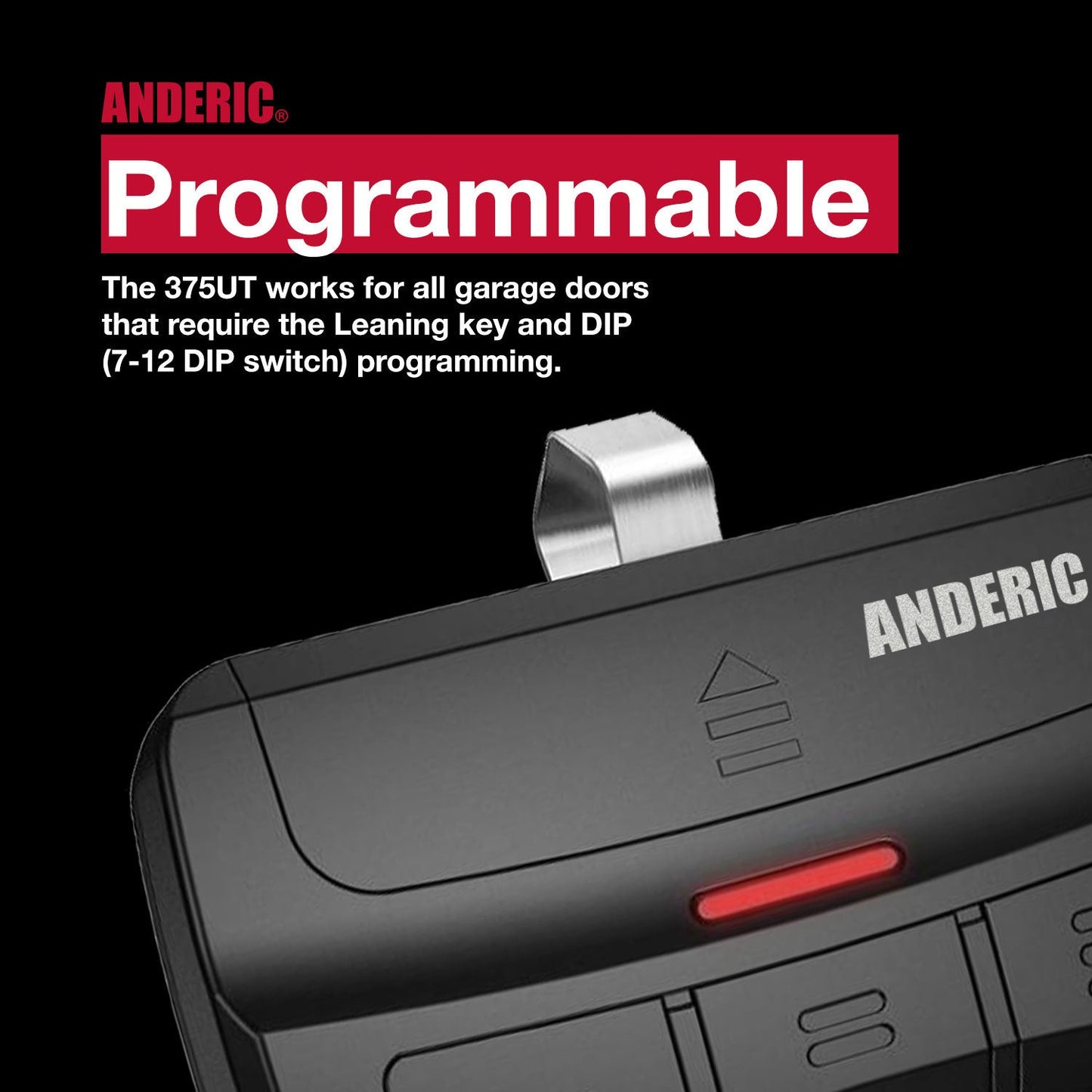 Anderic 375UT-3Button Universal 3-Button Garage Door Opener Remote Control for LiftMaster, Chamberlain, Genie, Craftsman, Linear, and Wayne Dalton
