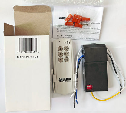 Anderic 63T-AC83T-KIT Universal Add-on Remote Control Kit for LED 3-Speed Ceiling Fans