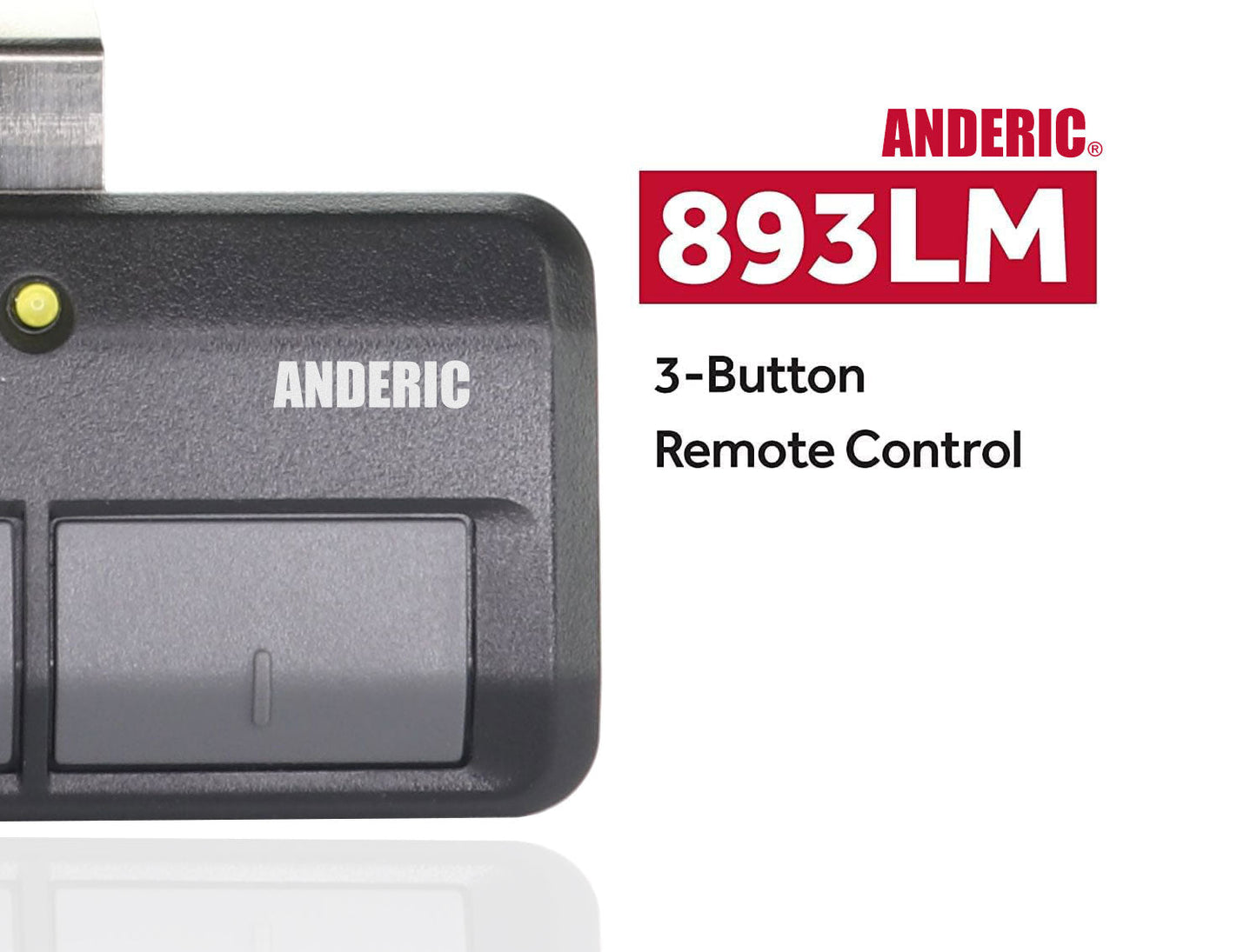 Anderic 893LM 953ESTD Replacement Three Button Garage Door Opener Remote Control for Chamberlain, Liftmaster, and Craftsman with Yellow Learn Button