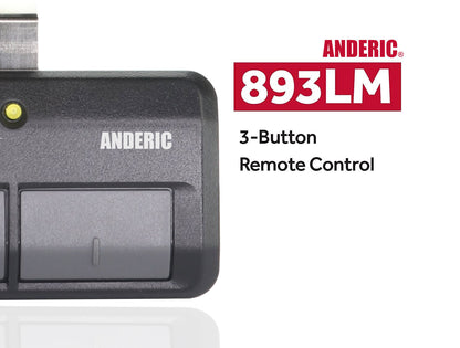 Anderic 893LM 953ESTD Replacement Three Button Garage Door Opener Remote Control for Chamberlain, Liftmaster, and Craftsman with Yellow Learn Button