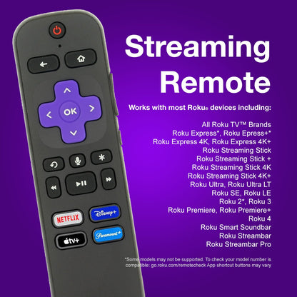 Hisense 75U800GR ROKU TV Remote Control | Voice | RF | Headphone - 75U800GR-REM