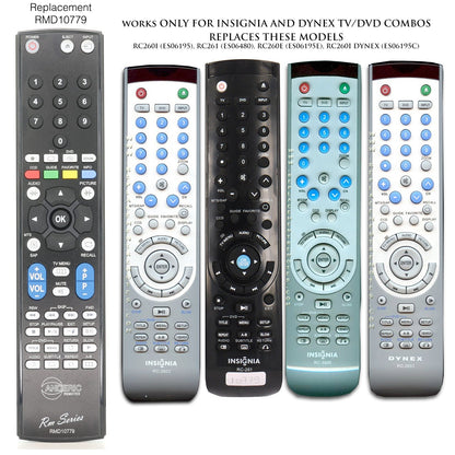 Anderic RC260D Replacement TV/DVD Remote Control for Insignia RC-260D, RC-260E, RC-260I, RC-261 - RMD10779