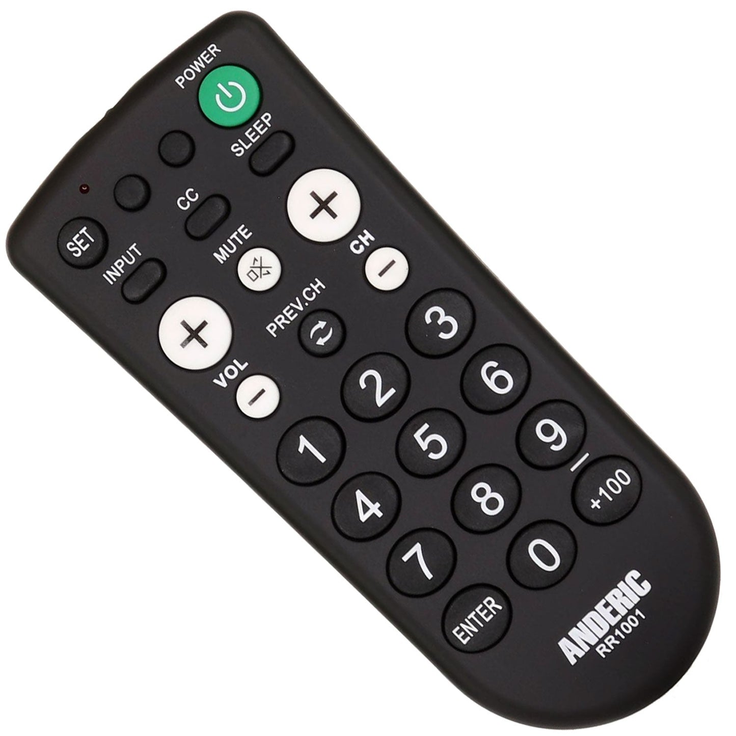 Anderic RR1001 1-Device Universal TV Remote Control with Large Keys for Hospitality