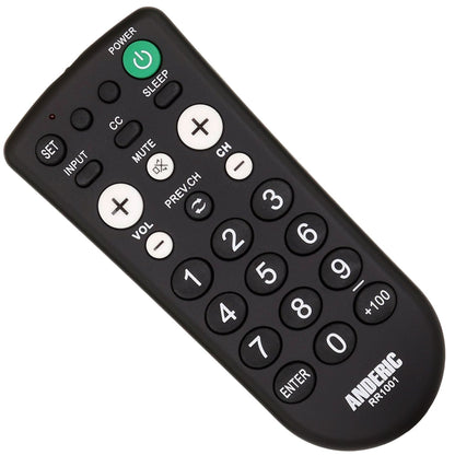Anderic RR1001 1-Device Universal TV Remote Control with Large Keys for Hospitality