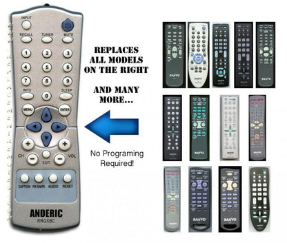 Anderic RRGXBC Replacement TV Remote Control for Sanyo GXBC and Similar models
