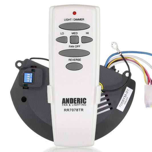 Substitute for Hampton Bay Brookedale 60 Inch Ceiling Fan Remote Control and Receiver Kit for Air Cool 247008054 [UC7058RKIT]