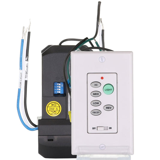 Substitute for Minka-Aire 3-Speed 256 Bit Wall Mount Wired Ceiling Fan Remote Control with Reverse Key - WCS212, KUJCE10007 [UC9051T-WIRED/UC7067FMRX]