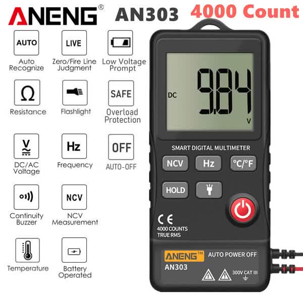 ANENG 4.7-Inch LCD Display 6000 Count AC/DC Digital Multimeter