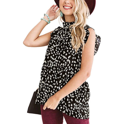 Angashion Women's Casual Floral Print Babydoll Blouse Tunic Tops
