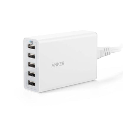 Anker PowerPort 5 40W/8A 5-Port USB Charger for Apple iPhone, iPad, Samsung Galaxy, and more (Refurbished)