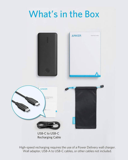 Anker USB-C Portable Charger, 18W PowerCore Slim 10000 PD, 10000mAh Power Delivery Power Bank (Refurbished)
