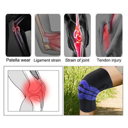 Anti Slip Springs Stabilizers Knee Compression Support Sleeve With Patella Gel Pad
