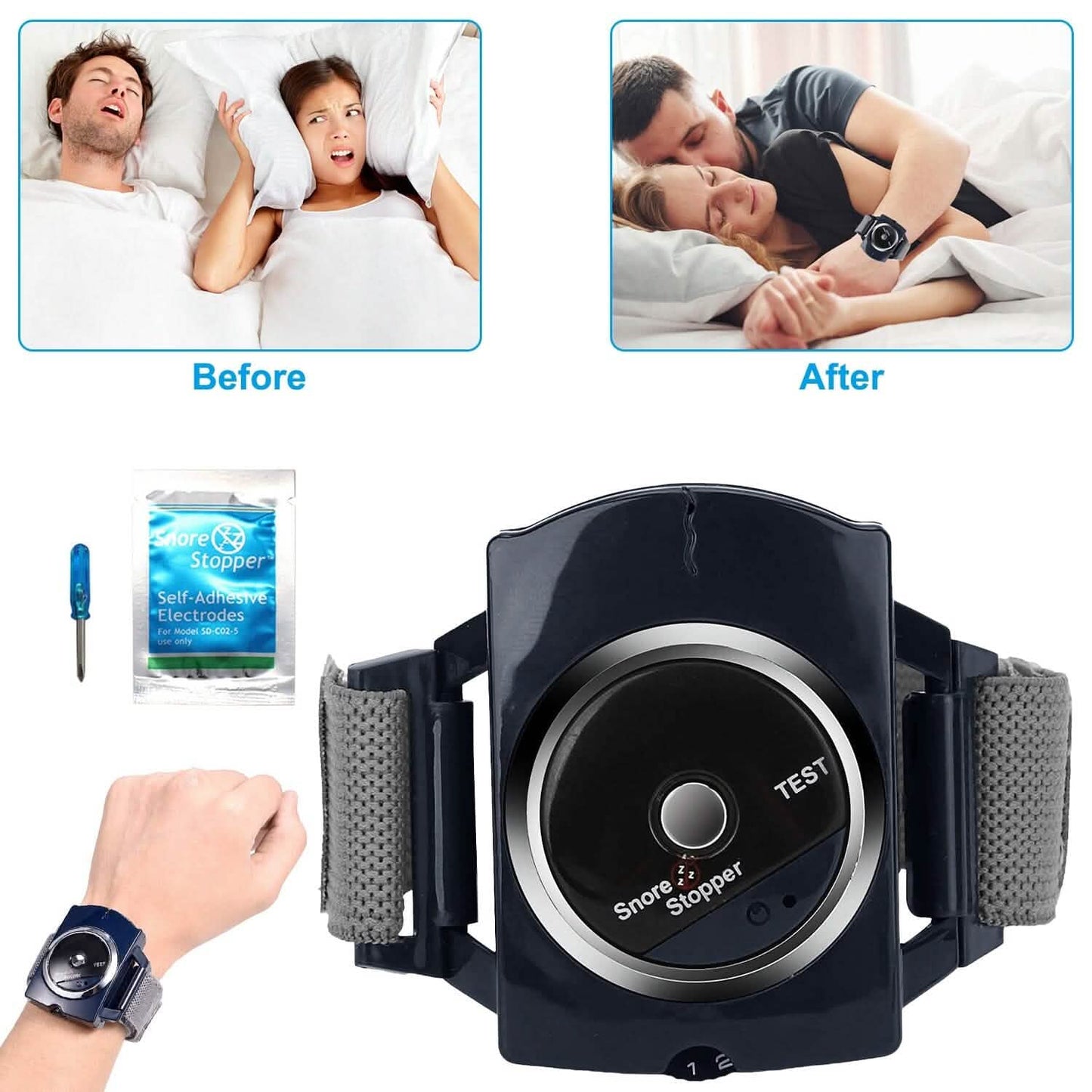 Anti-Snore Infrared Wristband with Conductive Film