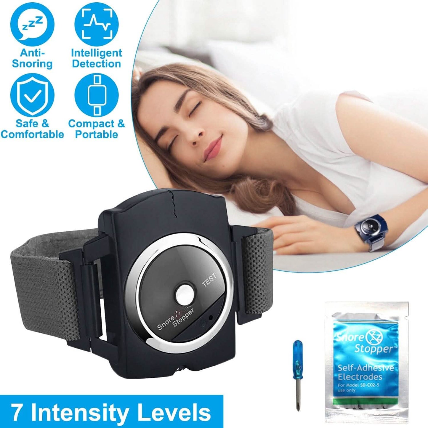 Anti-Snore Infrared Wristband with Conductive Film