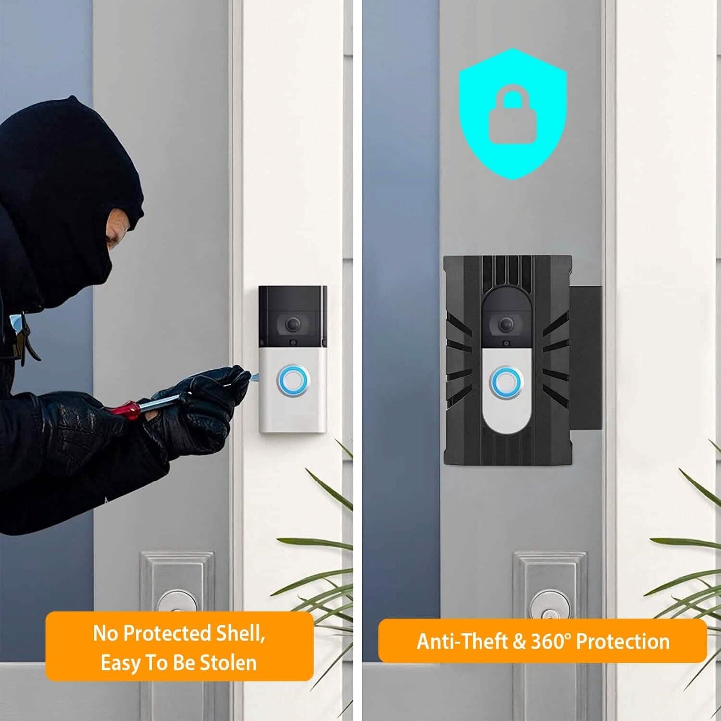 Anti Theft Video Doorbell Door Mount Fit for Most Doorbell Camera Accessories