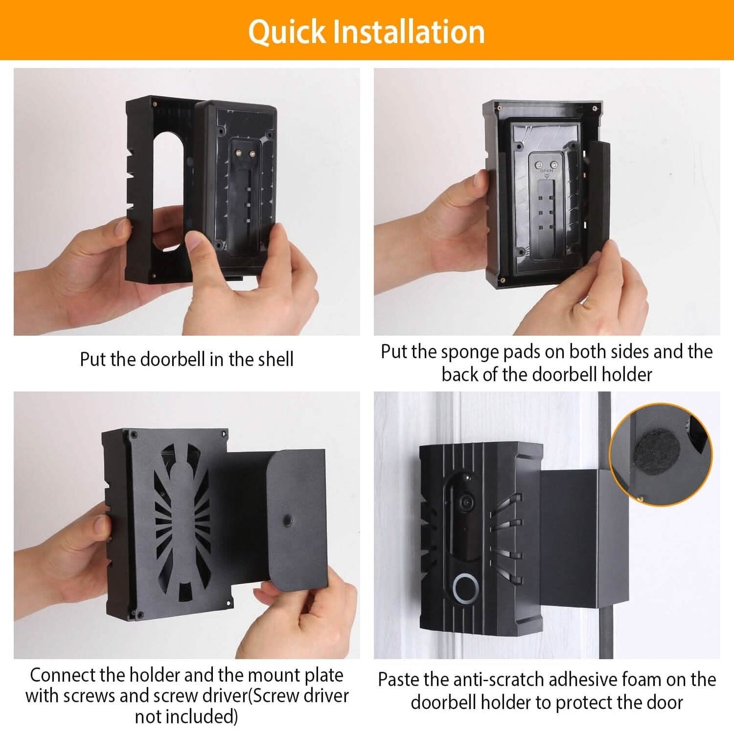 Anti Theft Video Doorbell Door Mount Fit for Most Doorbell Camera Accessories