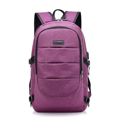 Anti Theft Waterproof Classic Backpack with USB Charging Port and Headphone Interface