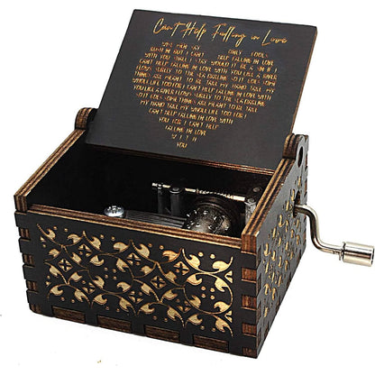 Antique Engraved Musical Box Can't Help Falling in Love