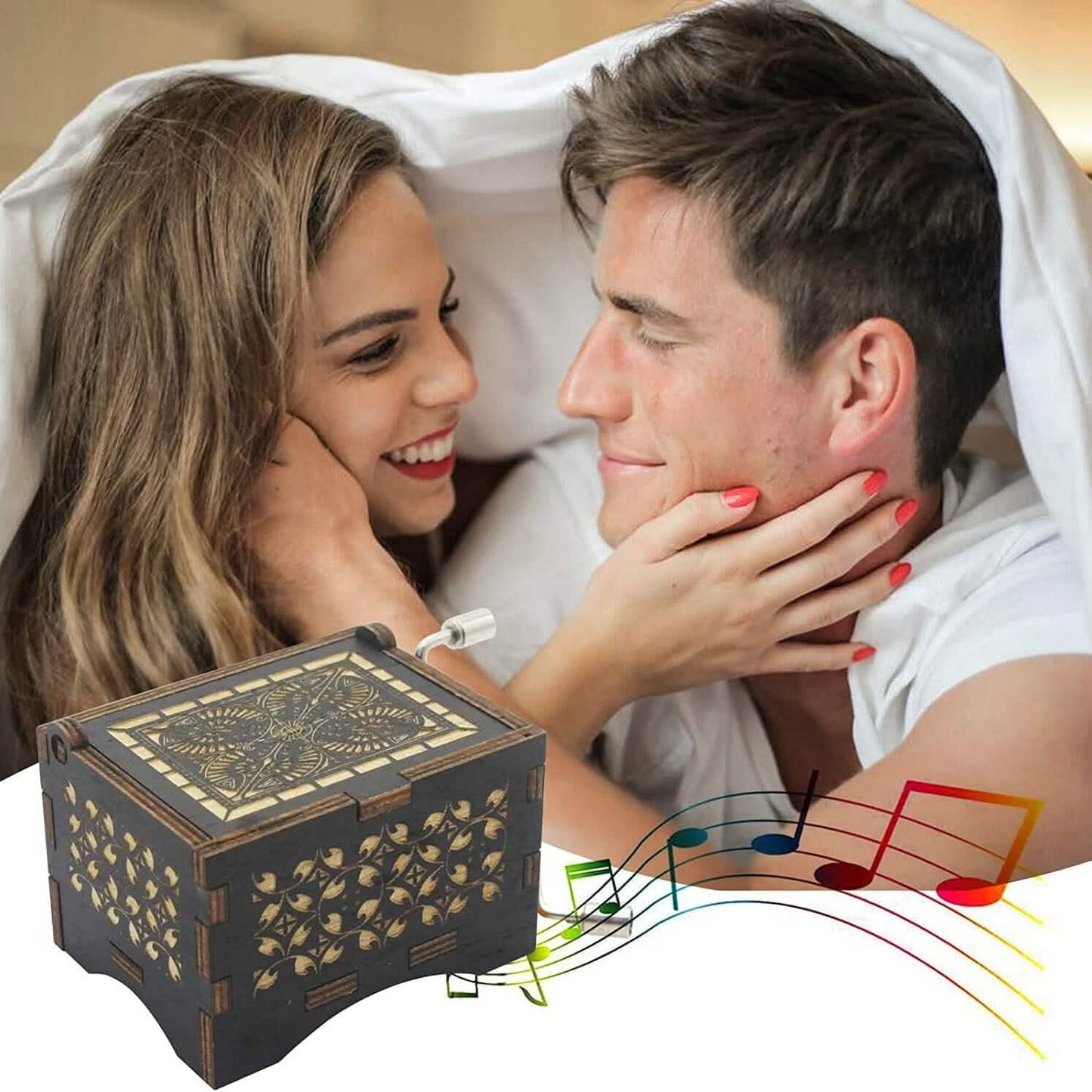 Antique Engraved Musical Box Can't Help Falling in Love