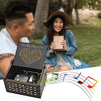 Antique Engraved Musical Box Can't Help Falling in Love
