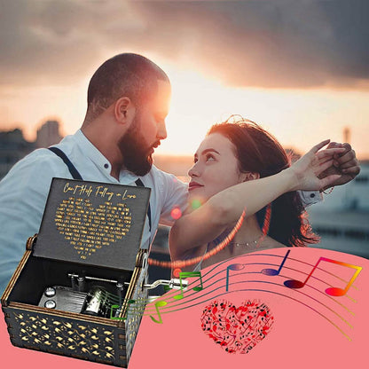 Antique Engraved Musical Box Can't Help Falling in Love
