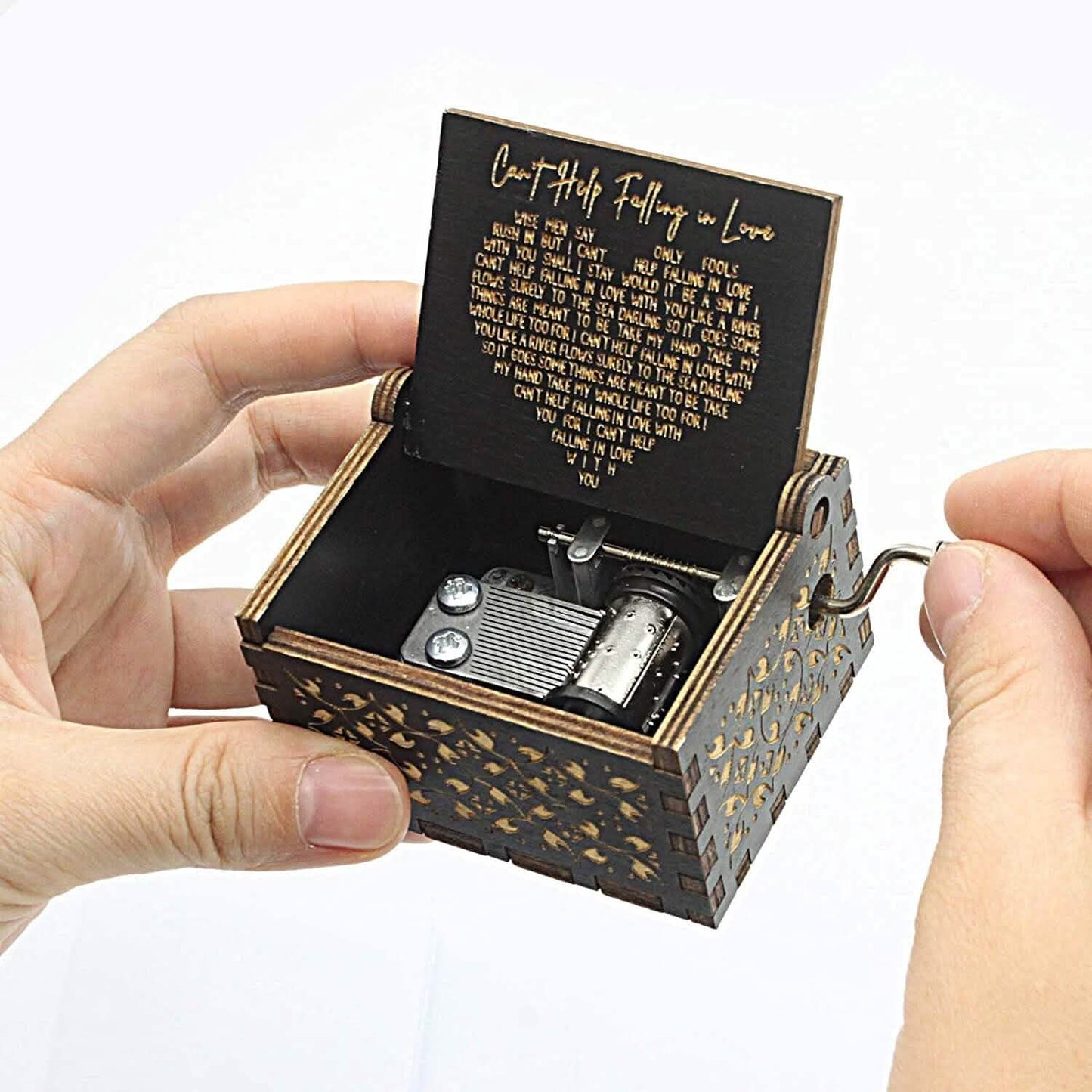 Antique Engraved Musical Box Can't Help Falling in Love