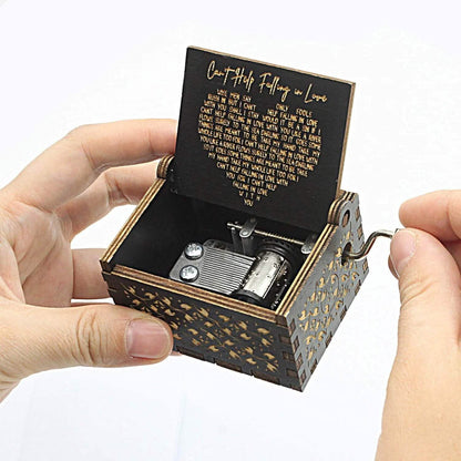 Antique Engraved Musical Box Can't Help Falling in Love
