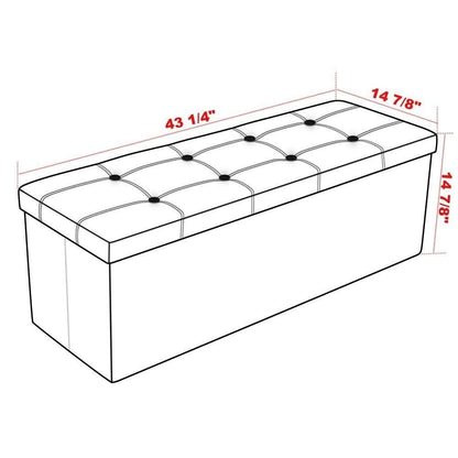 AOZRYNL 43 Inches Folding Storage Ottoman Bench
