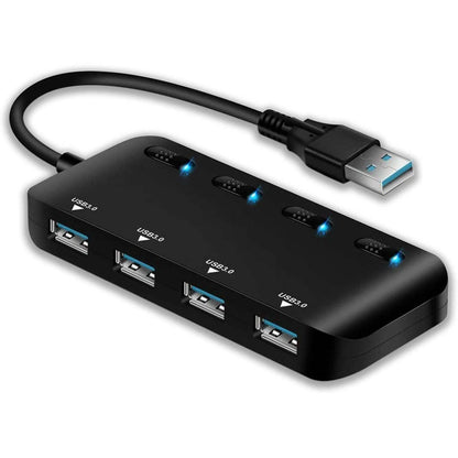 APANAGE 4-Port Powered USB 3.0 Hub Splitter
