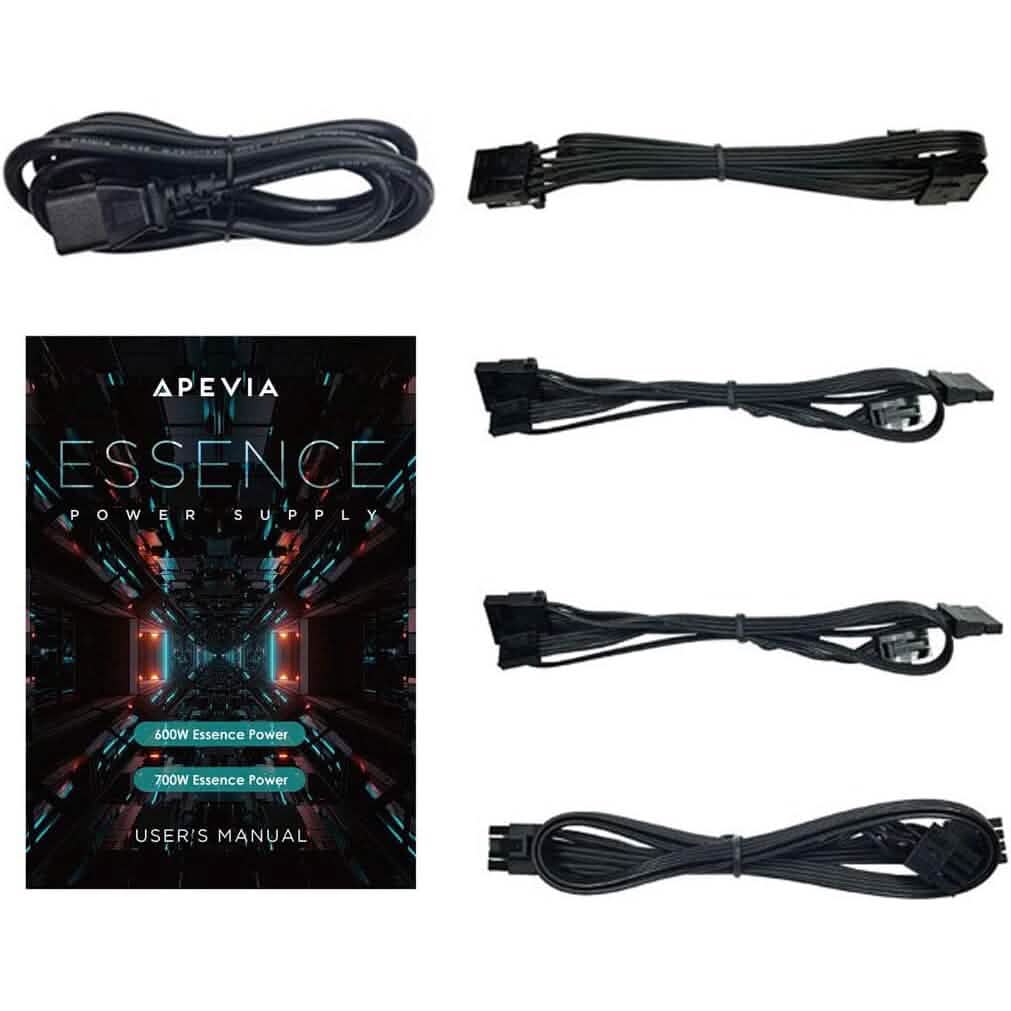 Apevia ATX-ES700W Essence 700W ATX Semi-Modular Gaming Power Supply with Auto-Thermally Controlled  (Refurbished)