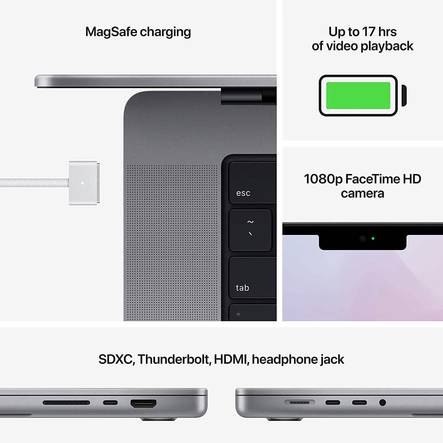 Apple 2021 MacBook Pro M1 Pro MKGP3LL/A A2442 16GB RAM, 512GB SSD (Refurbished)