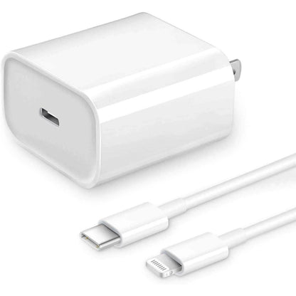 MFi Certified Veetone 20W PD Type C Power Wall Charger Travel Plug with 6FT USB C to Lightning Quick Charge Cable