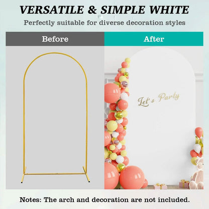 Arch Backdrop Stand Cover White Spandex Fitted Double-Sided Background Covering