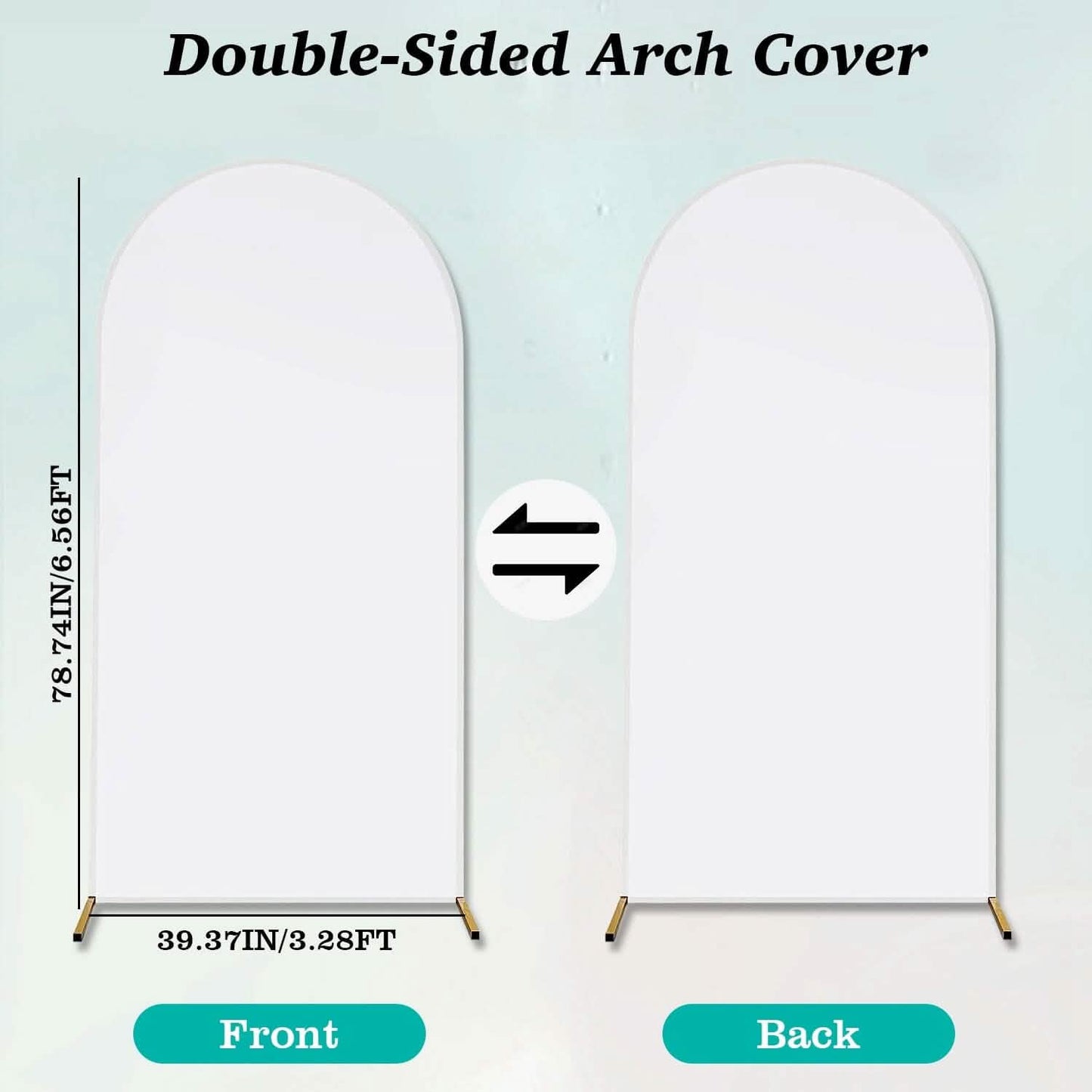 Arch Backdrop Stand Cover White Spandex Fitted Double-Sided Background Covering