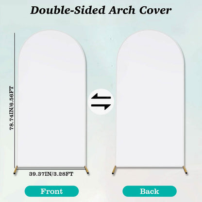 Arch Backdrop Stand Cover White Spandex Fitted Double-Sided Background Covering
