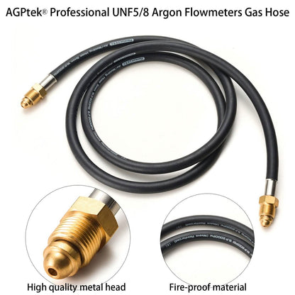 Argon CO2 Flow Meter Regulator Hose Mig Tig UNF5/8, 6.56ft with Inert Gas Fitting